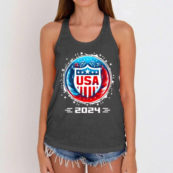 Usa 2024 Go United States Sport Usa Team 2024 Usa Women's Knotted Racerback Tank