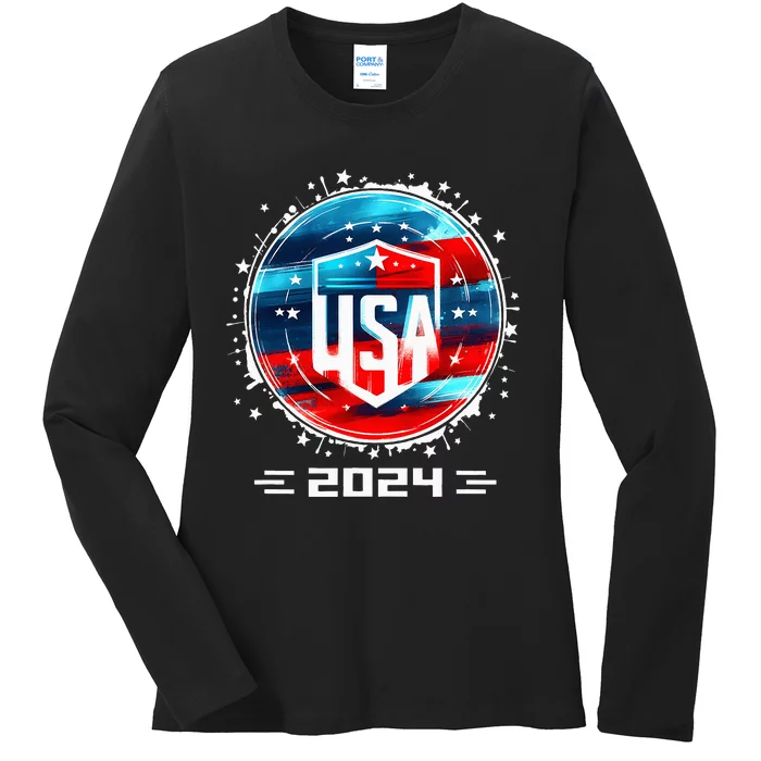 Usa 2024 Go United States Sport Usa Team 2024 Usa Ladies Long Sleeve Shirt