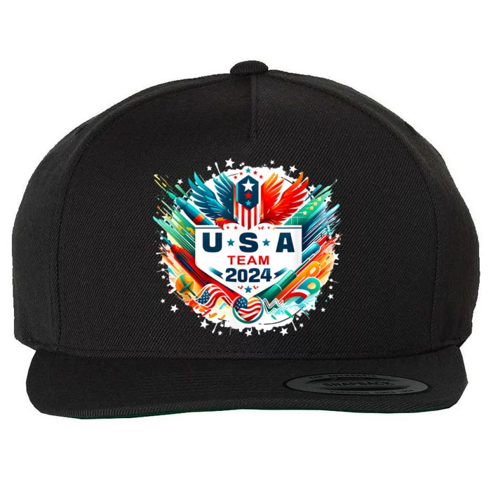 Usa 2024 Go United States Sport Usa Team 2024 Usa Wool Snapback Cap