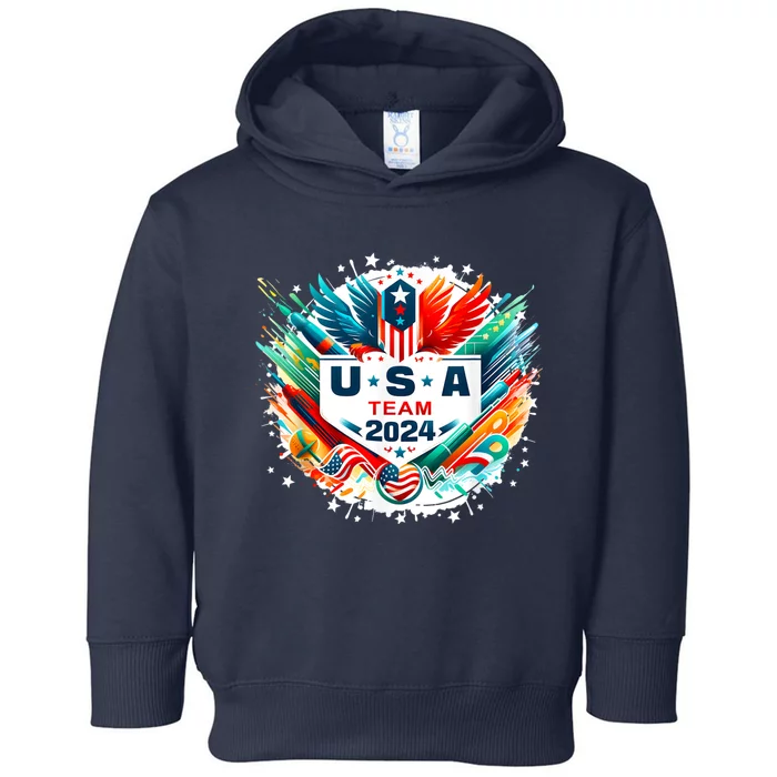 Usa 2024 Go United States Sport Usa Team 2024 Usa Toddler Hoodie