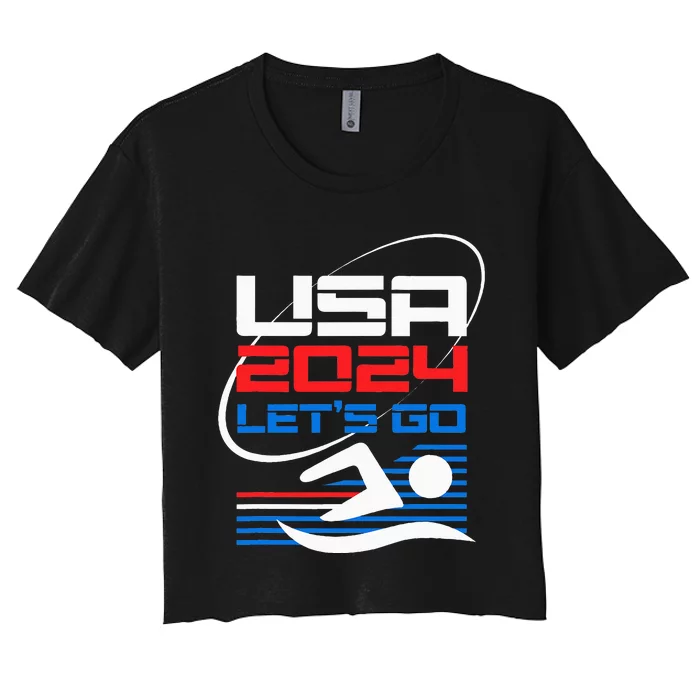 Usa 2024 Games United States Usa American 2024 Women's Crop Top Tee