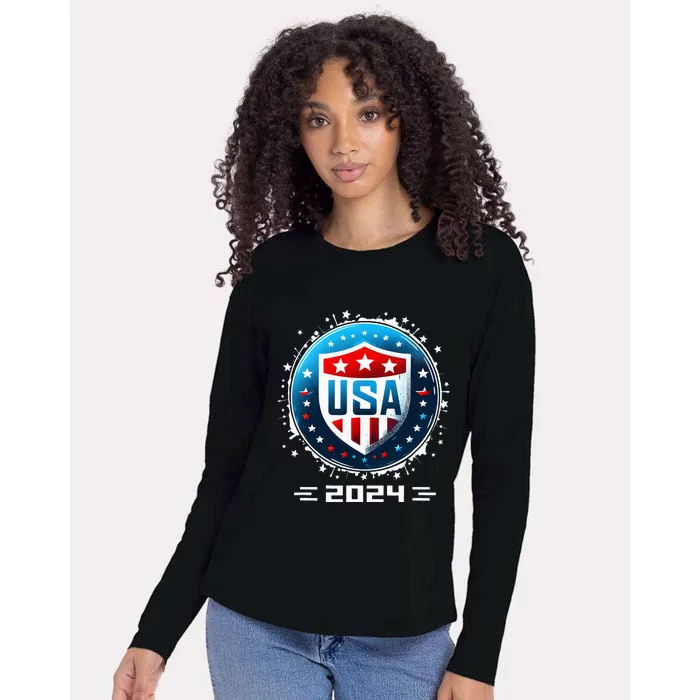 Usa 2024 Go United States Sport Usa Team 2024 Usa Womens Cotton Relaxed Long Sleeve T-Shirt