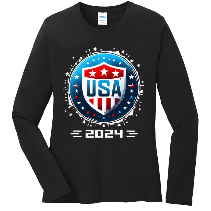 Usa 2024 Go United States Sport Usa Team 2024 Usa Ladies Long Sleeve Shirt