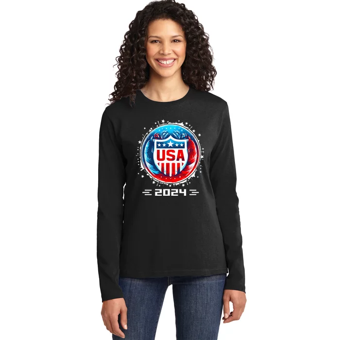 Usa 2024 Go United States Sport Usa Team 2024 Usa Ladies Long Sleeve Shirt