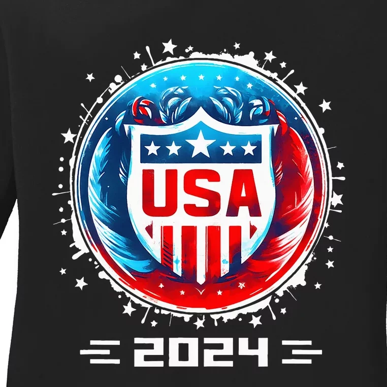 Usa 2024 Go United States Sport Usa Team 2024 Usa Ladies Long Sleeve Shirt