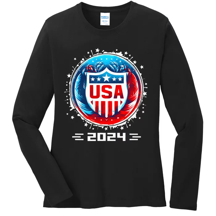 Usa 2024 Go United States Sport Usa Team 2024 Usa Ladies Long Sleeve Shirt