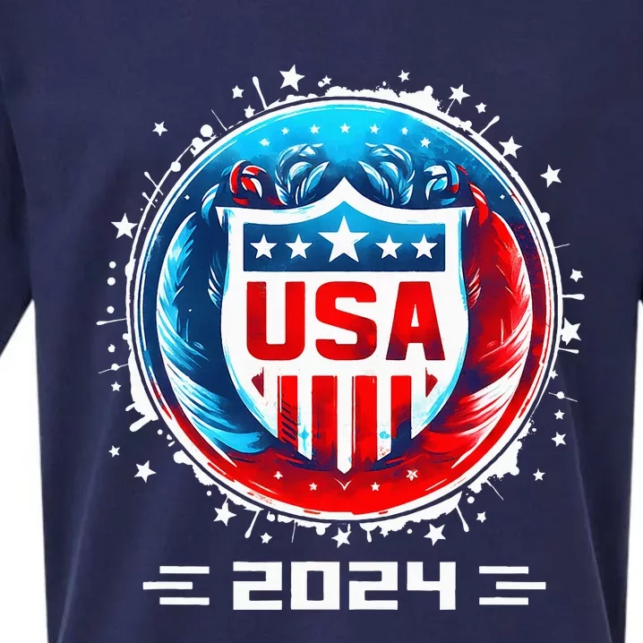 Usa 2024 Go United States Sport Usa Team 2024 Usa Sueded Cloud Jersey T-Shirt