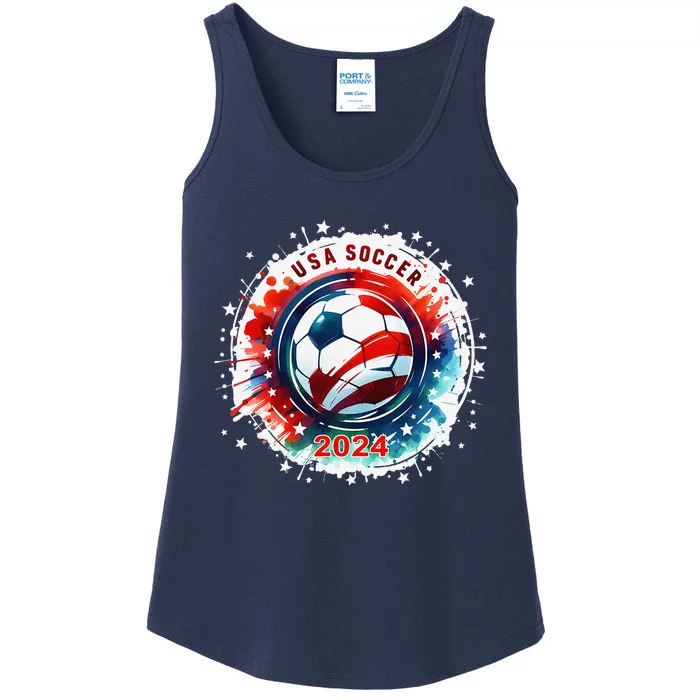 Usa 2024 Games Soccer Usa Sport 2024 Usa Ladies Essential Tank