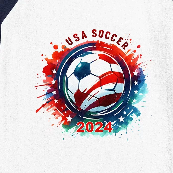 Usa 2024 Games Soccer Usa Sport 2024 Usa Baseball Sleeve Shirt