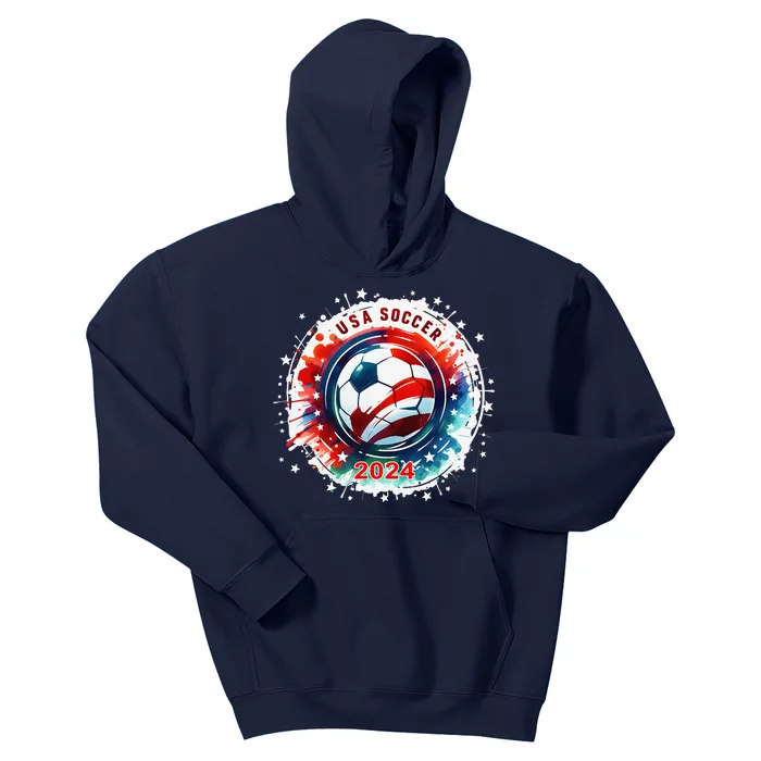 Usa 2024 Games Soccer Usa Sport 2024 Usa Kids Hoodie