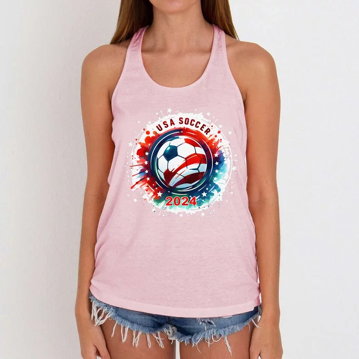 Usa 2024 Games Soccer Usa Sport 2024 Usa Women's Knotted Racerback Tank