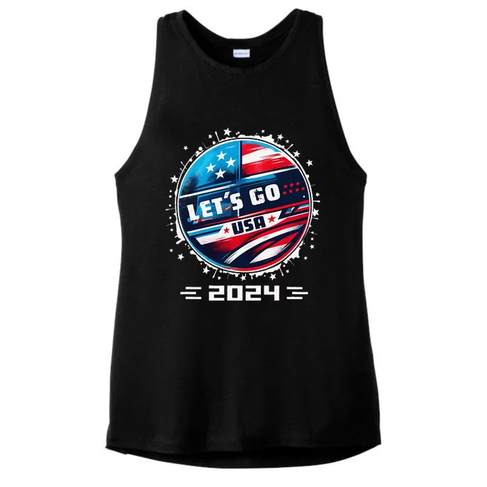 Usa 2024 Go United States Sport Usa Team 2024 Usa Gift Ladies Tri-Blend Wicking Tank