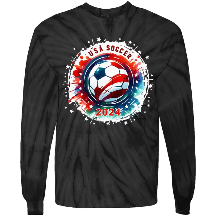 Usa 2024 Games Soccer Usa Sport 2024 Usa Tie-Dye Long Sleeve Shirt