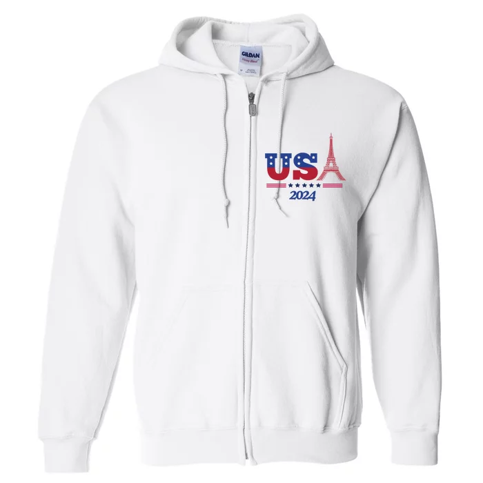 Usa 2024 Paris Sport Games Full Zip Hoodie