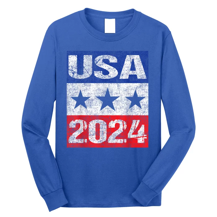 Usa 2024 Patriotic 4th Of July Or New Year Celebration Long Sleeve Shirt