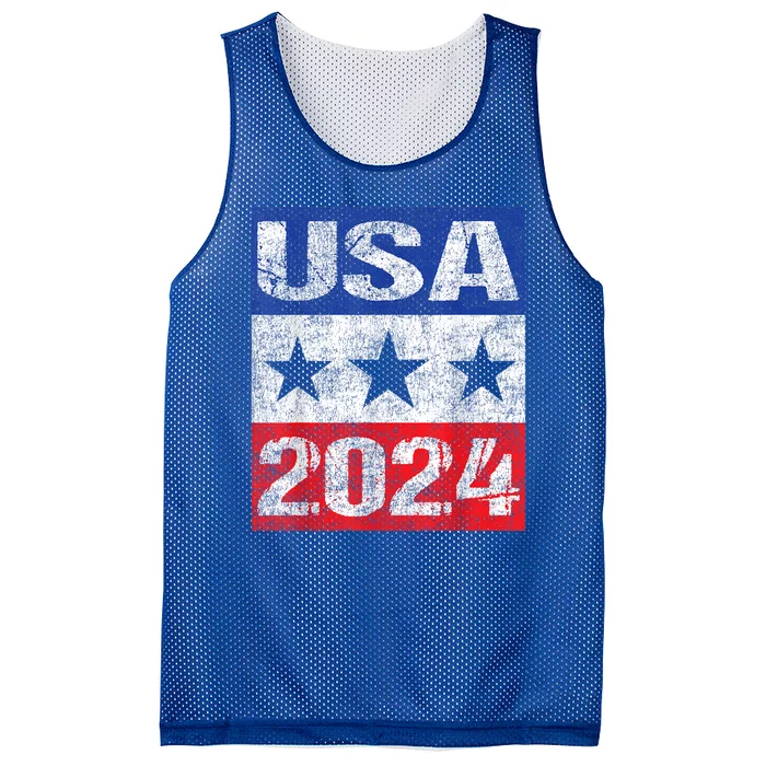 Usa 2024 Patriotic 4th Of July Or New Year Celebration Mesh Reversible Basketball Jersey Tank