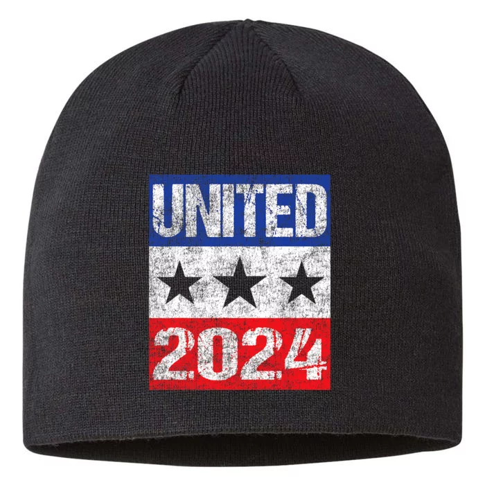 United 2024 Patriotic Us Election Year Art 8 1/2in Sustainable Knit Beanie