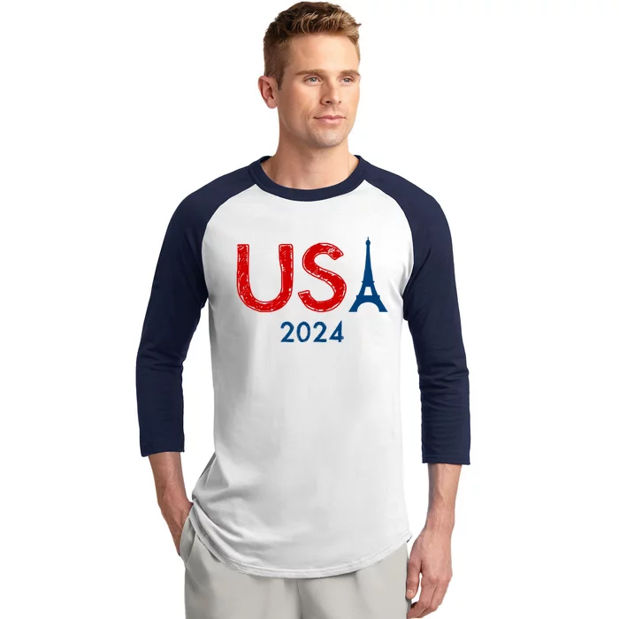 Usa 2024 Paris United States Sport Usa Team 2024 Baseball Sleeve Shirt