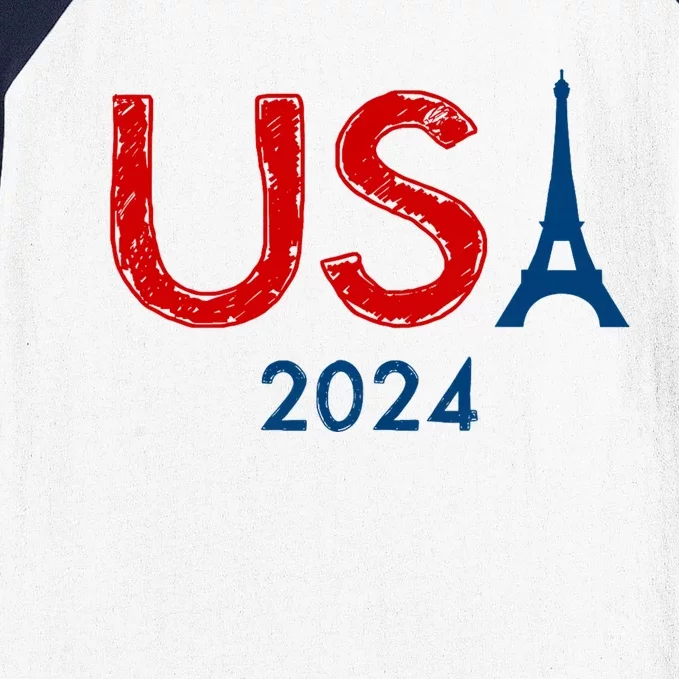 Usa 2024 Paris United States Sport Usa Team 2024 Baseball Sleeve Shirt