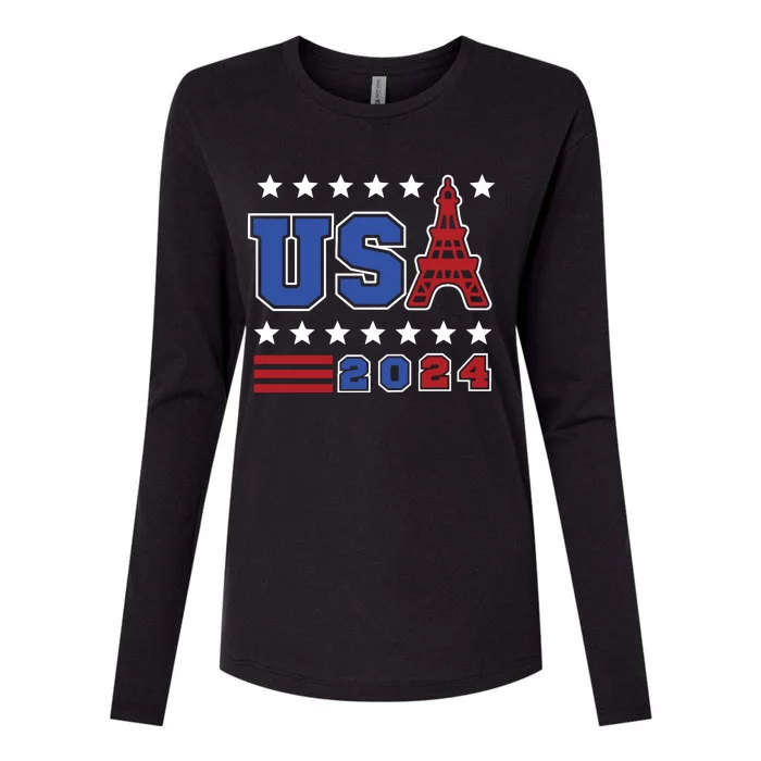 Usa 2024 Paris Sports Games Womens Cotton Relaxed Long Sleeve T-Shirt