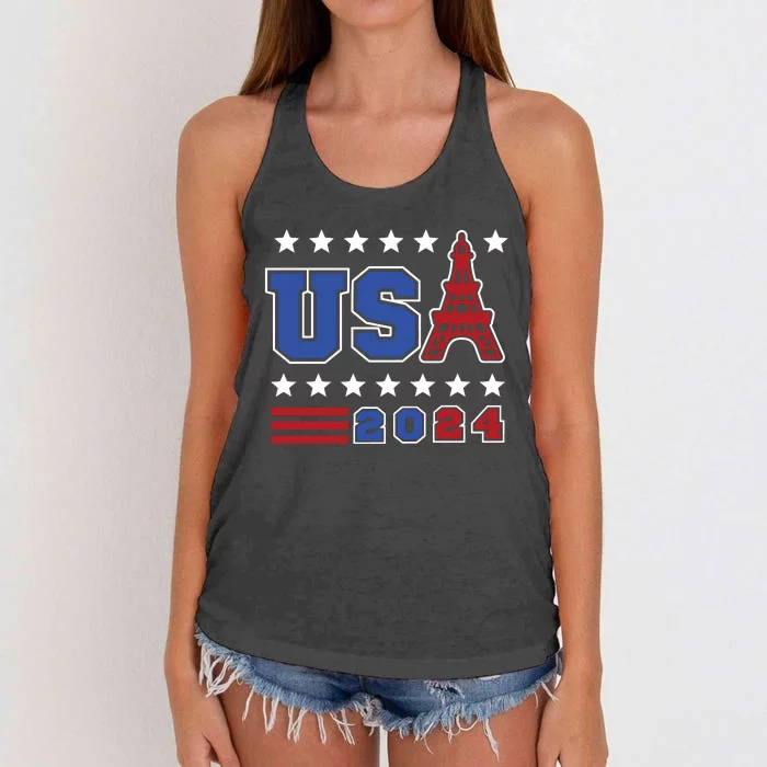 Usa 2024 Paris Sports Games Women's Knotted Racerback Tank