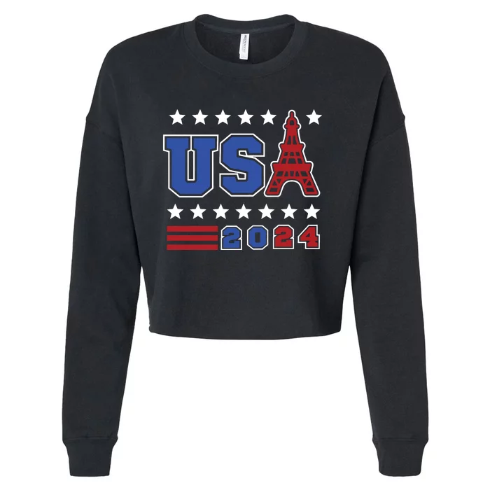 Usa 2024 Paris Sports Games Cropped Pullover Crew