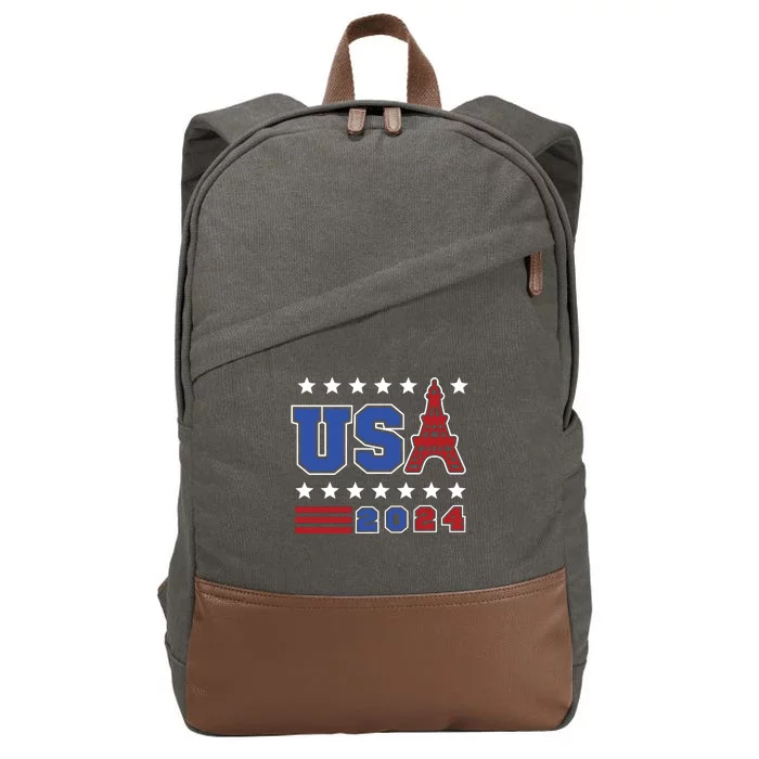 Usa 2024 Paris Sports Games Cotton Canvas Backpack