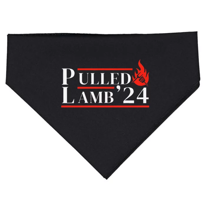 Usa 2024 Political Slogan Bbq Lover Pulled Lamb USA-Made Doggie Bandana