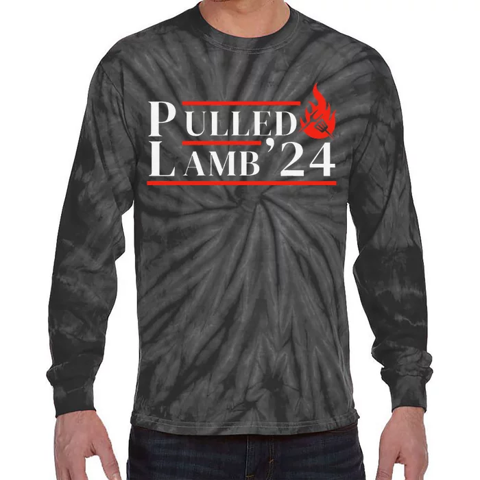 Usa 2024 Political Slogan Bbq Lover Pulled Lamb Tie-Dye Long Sleeve Shirt