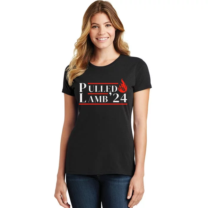 Usa 2024 Political Slogan Bbq Lover Pulled Lamb Women's T-Shirt