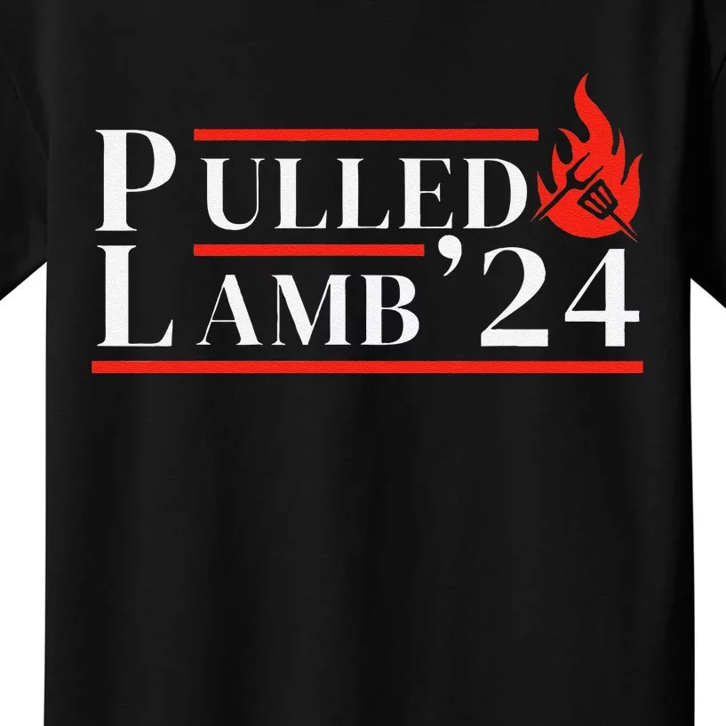 Usa 2024 Political Slogan Bbq Lover Pulled Lamb Kids T-Shirt