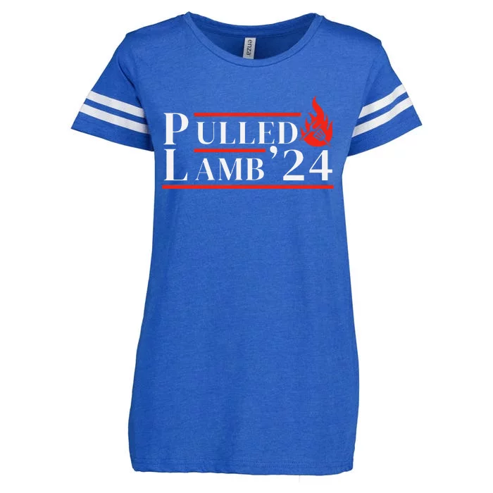 Usa 2024 Political Slogan Bbq Lover Pulled Lamb Enza Ladies Jersey Football T-Shirt