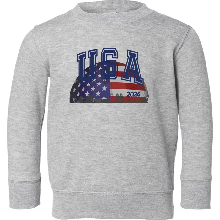 Usa 2024 Paris Sport Games Soccer Football Toddler Sweatshirt