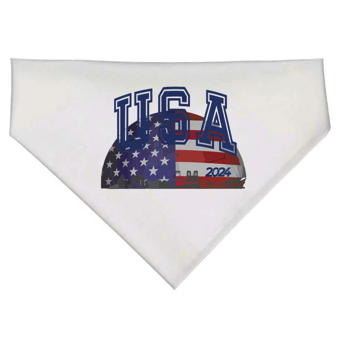 Usa 2024 Paris Sport Games Soccer Football USA-Made Doggie Bandana