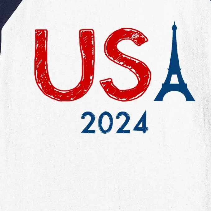 Usa 2024 Paris United States Sport Usa Team 2024 Baseball Sleeve Shirt