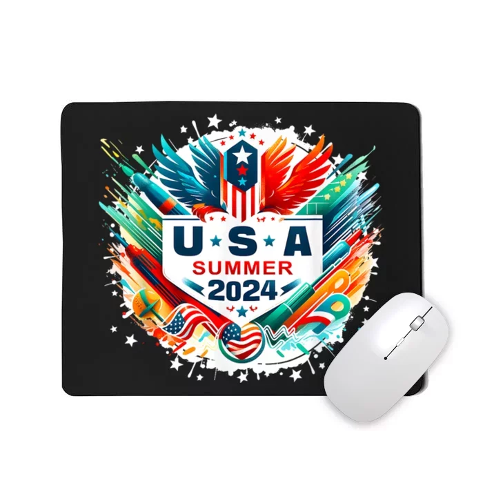 Usa 2024 Summer Games United States 2024 Usa Mousepad TeeShirtPalace