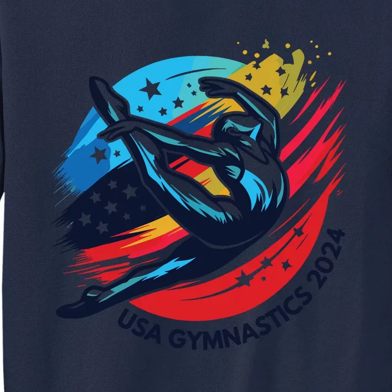 Usa 2024 Summer Gymnastics Gymnast 4th Of July Tall Sweatshirt