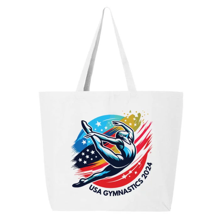 Usa 2024 Summer Gymnastics Gymnast 4th Of July 25L Jumbo Tote