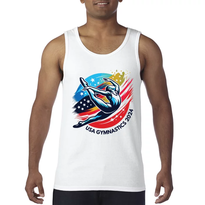 Usa 2024 Summer Gymnastics Gymnast 4th Of July Tank Top