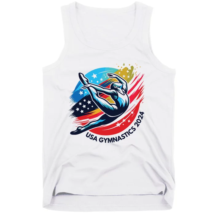 Usa 2024 Summer Gymnastics Gymnast 4th Of July Tank Top