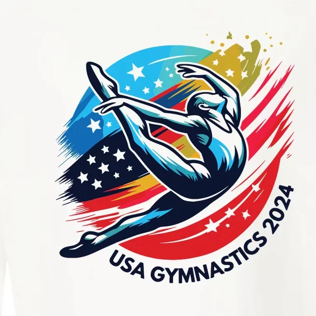 Usa 2024 Summer Gymnastics Gymnast 4th Of July Cropped Pullover Crew