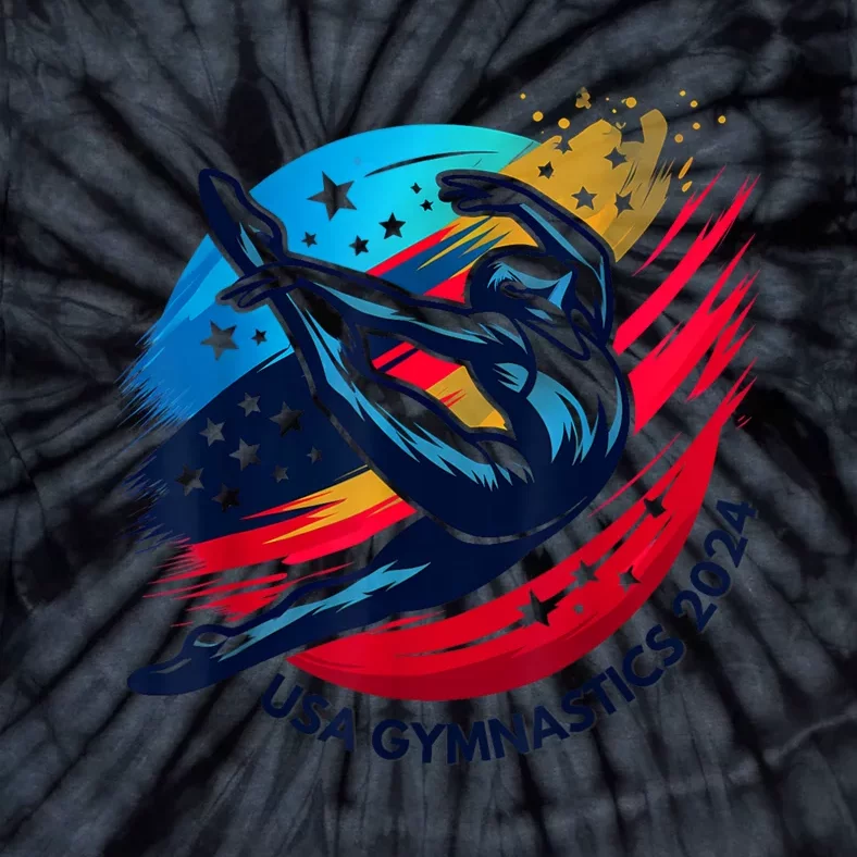 Usa 2024 Summer Gymnastics Gymnast 4th Of July Tie-Dye T-Shirt