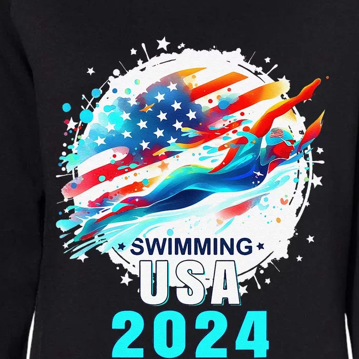 Usa 2024 Summer Games Swimming America Swimming 2024 Usa Womens California Wash Sweatshirt