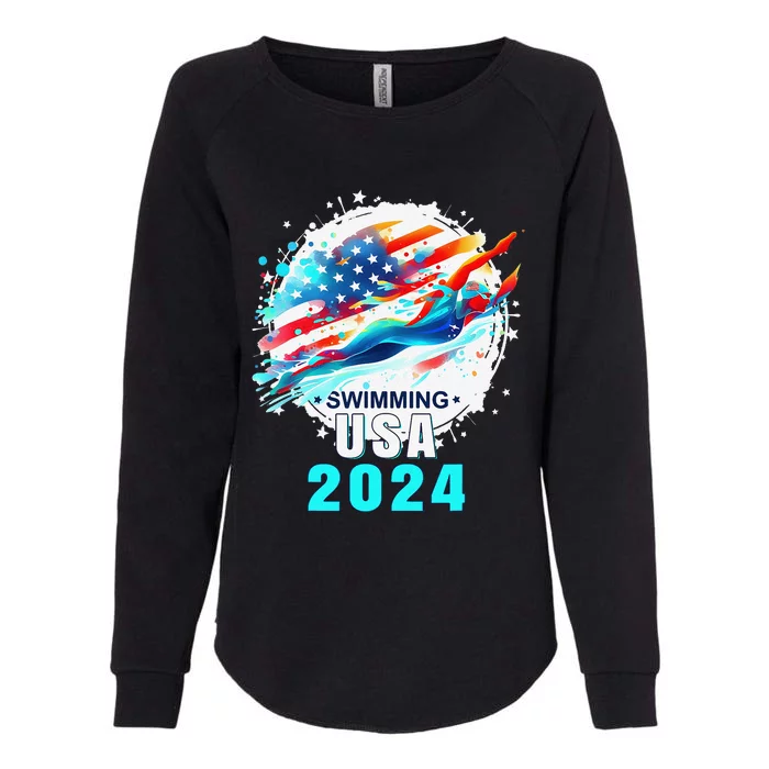 Usa 2024 Summer Games Swimming America Swimming 2024 Usa Womens California Wash Sweatshirt