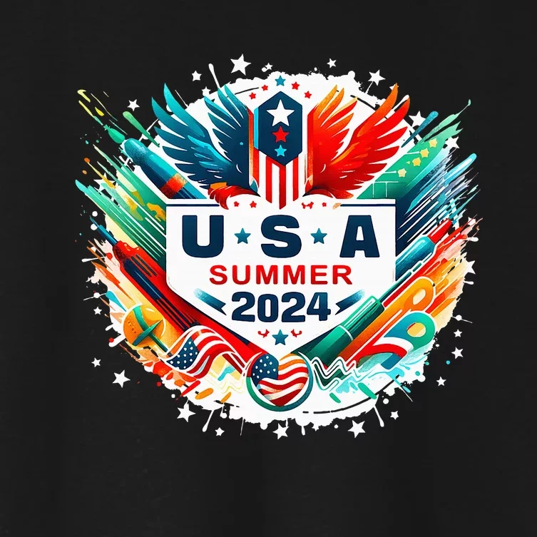 Usa 2024 Summer Games United States 2024 Usa Women's Crop Top Tee