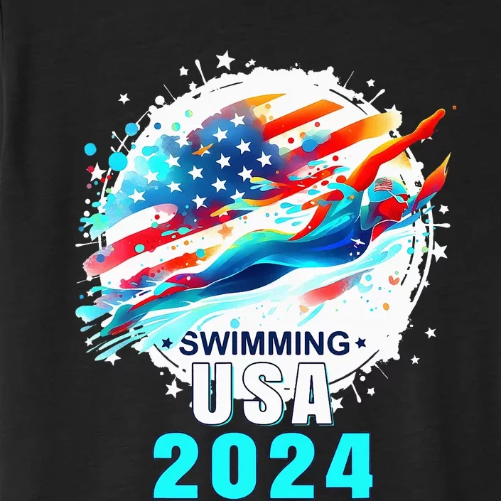 Usa 2024 Summer Games Swimming America Swimming 2024 Usa ChromaSoft Performance T-Shirt