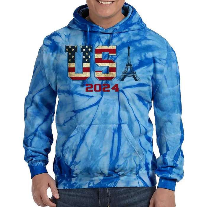 Usa 2024 United States Sport Us American Flag Team 2024 Tie Dye Hoodie