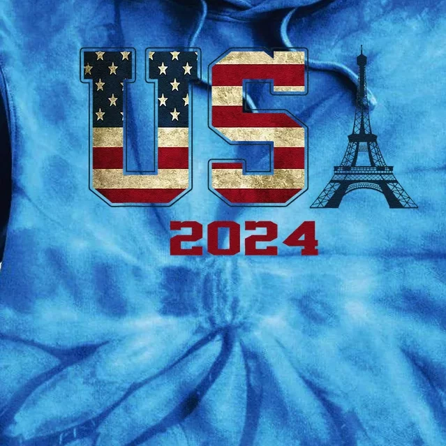 Usa 2024 United States Sport Us American Flag Team 2024 Tie Dye Hoodie