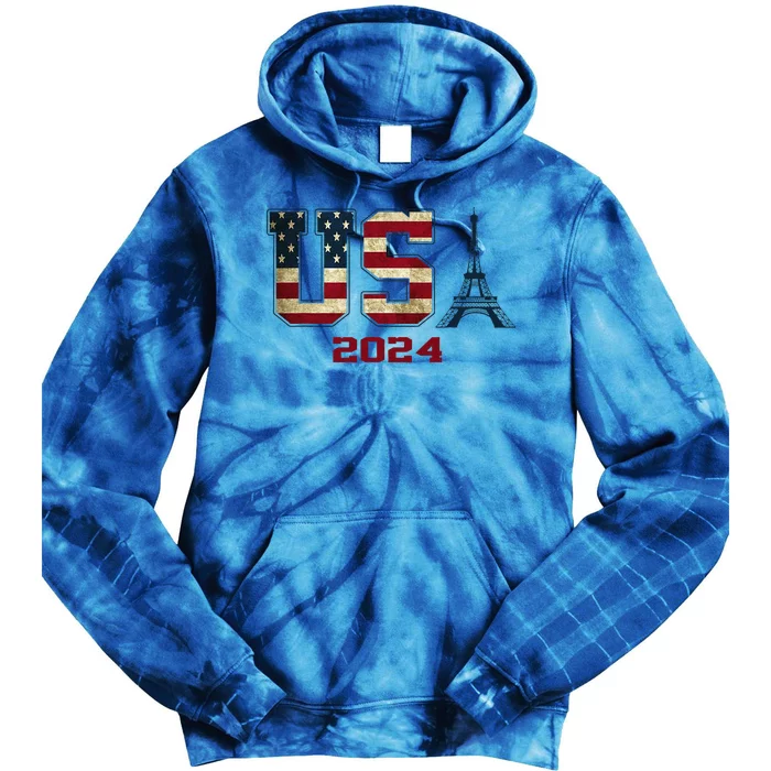 Usa 2024 United States Sport Us American Flag Team 2024 Tie Dye Hoodie