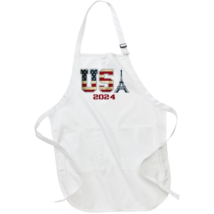 Usa 2024 United States Sport Us American Flag Team 2024 Full-Length Apron With Pocket